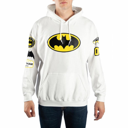 Batman 80th Symbol White Hoodie