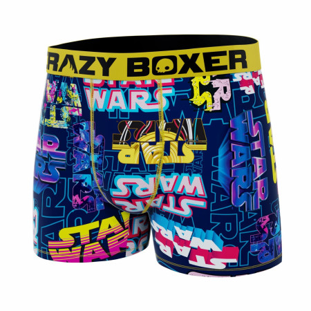 Star Wars Neon Text Logos All Over Men's Crazy Boxer Briefs