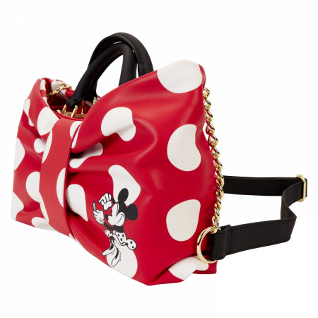 Minnie Mouse Rocks The Dots Figural Bow Crossbody Bag by Loungefly