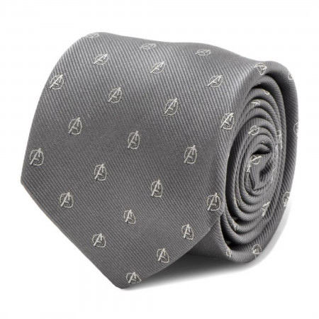 Avengers Logo Gray Mens Silk Tie