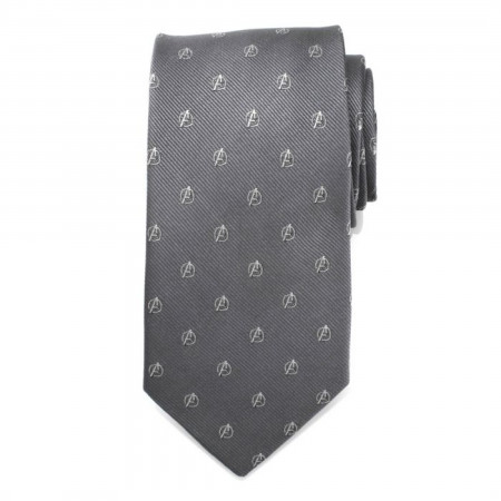 Avengers Logo Gray Mens Silk Tie