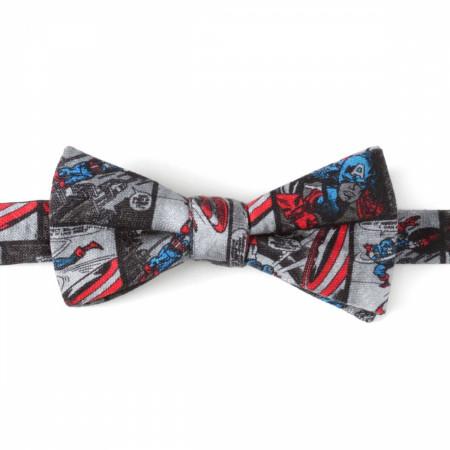 Captain America Comic Panels Men's Silk Bow Tie