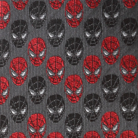 Spider-Man Mask Chevron Silk Tie