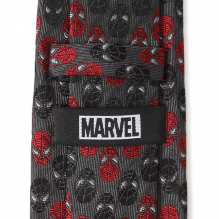 Spider-Man Mask Chevron Silk Tie