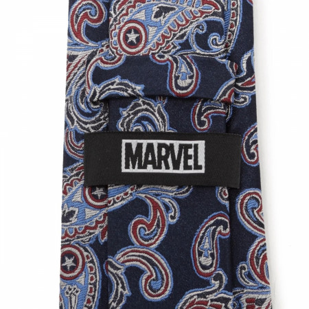 Captain America Shields Paisley All Over Silk Tie
