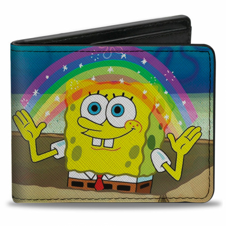 SpongeBob SquarePants Imagination Smiling Rainbow Pose Bi-Fold Wallet