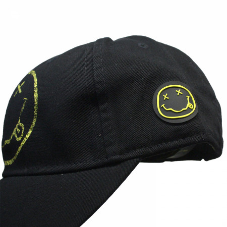 Nirvana Happy Face Logo Distressed Snapback Hat