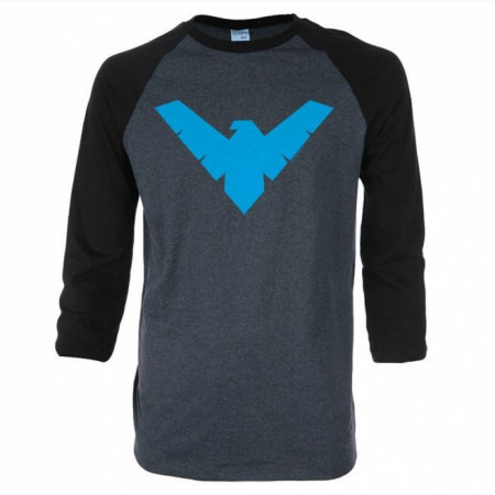 Nightwing Symbol 3/4 Sleeve Raglan Baseball T-Shirt
