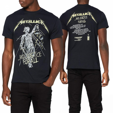 Metallica And Justice For All Track List Front and Back Print T-Shirt