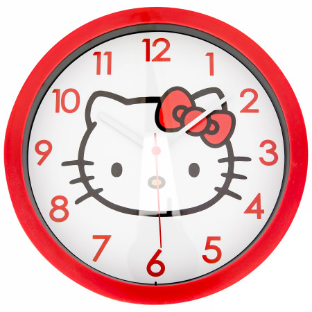Hello Kitty Face Red Colorway Wall Clock