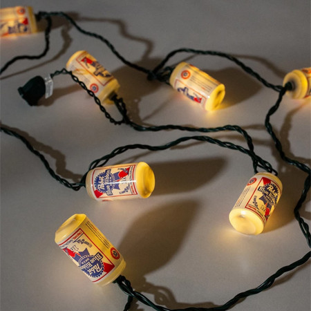 Pabst Blue Ribbon Beer Can String Lights