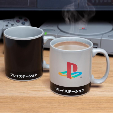 PlayStation Logo and Katakana Heat Change 18oz Ceramic Mug