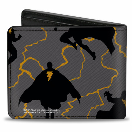 Black Adam Silhouette Action Poses Bi-Fold Wallet