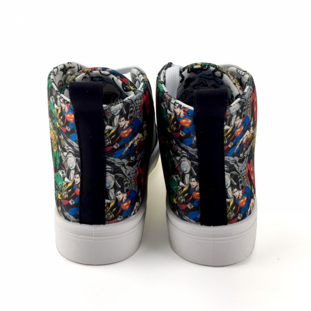 DC Super Hero Collage High Top Boy's Shoes