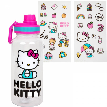 Hello Kitty Totally Adorable 32 oz Water Bottle with Stickers