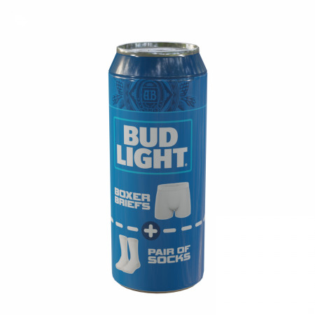 Crazy Boxers Bud Light Can Boxer Briefs and Socks in Beer Can