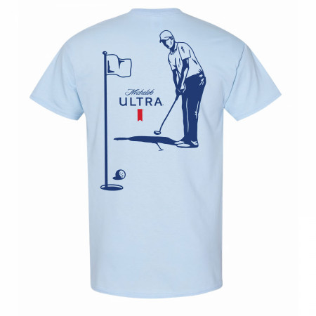 Michelob Ultra Golfing Blue Colorway Front and Back Print T-Shirt