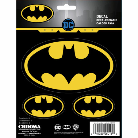 DC Comics Batman Logo Car Emblem 3-Pack
