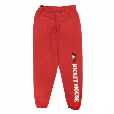 Mickey Mouse Classic White and Red Print Lounge Pants