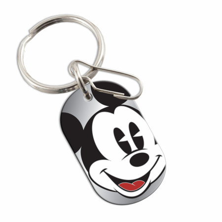 Disney Mickey Mouse Expression Dog Tag Enamel Keychain