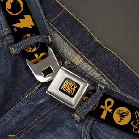 Black Adam Title Logo & Justice Society Icons Seatbelt Belt