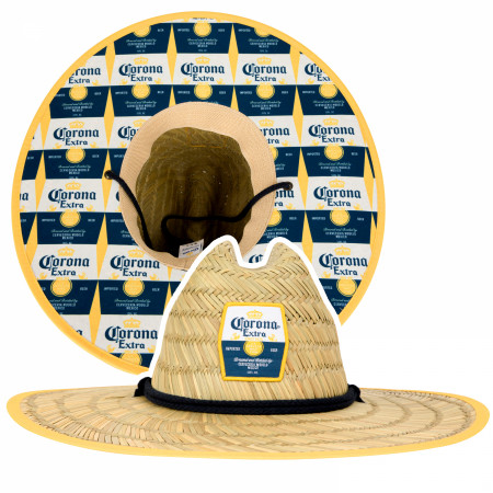 Corona Extra Straw Lifeguard Hat With Repeating Label Under Brim