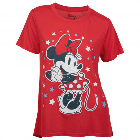 Minnie Mouse Stars Bright Junior's Loose Fit T-Shirt