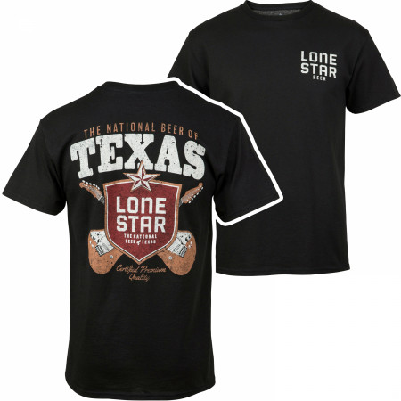 Lone Star Beer Texas Tunes Front and Back Print T-Shirt