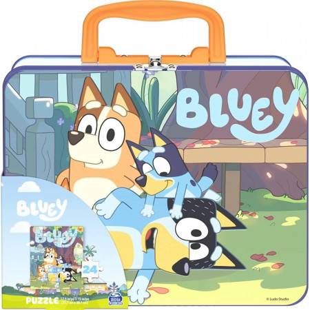 Bluey and Family Tin Lunch Box with 24 Piece Puzzle