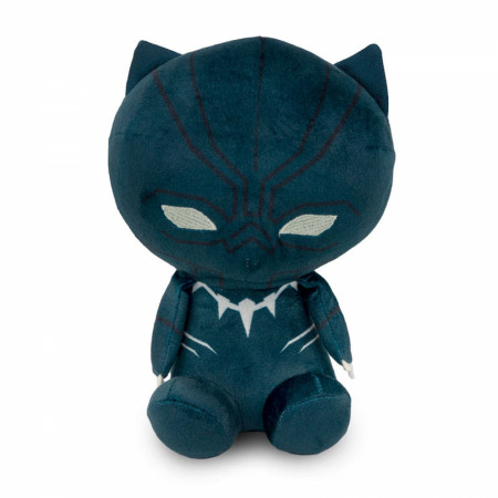 Black Panther Full Body Sitting Pose Plush Squeaky Dog Toy