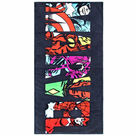 Marvel Bright Character Logo Oversized Beach Towel