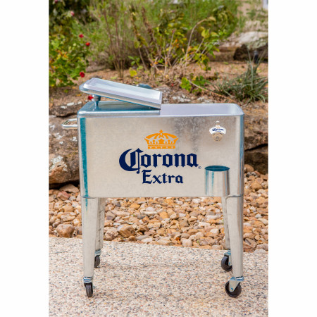 Corona Extra 60qt Steel Rolling Cooler With Bottle Opener