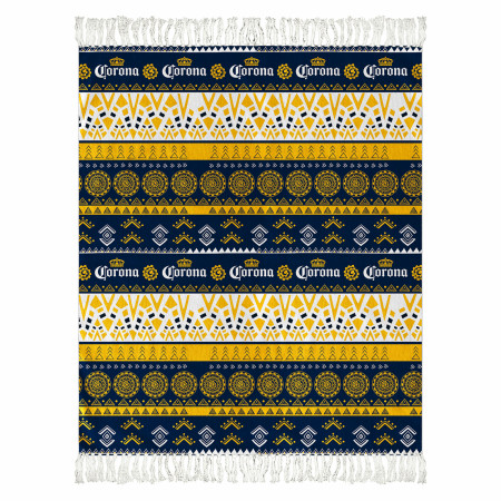 Corona Extra Fiesta Tapestry Patterns 50"x60" Beach Throw with Tassels