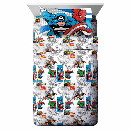 Avengers Retro 4-Piece Full Sheet Set