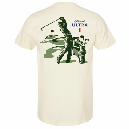 Michelob Ultra Golfing Hole In One Front and Back Print T-Shirt