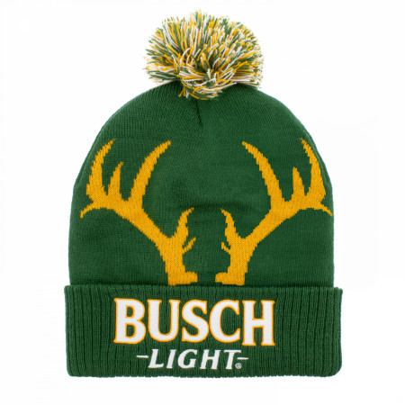 Busch Light Hunting Antlers Beanie with Pom