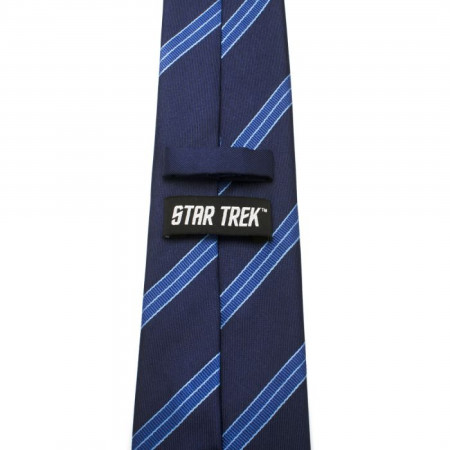 Star Trek Enterprise Flight Blue Stripe Men's Silk Tie