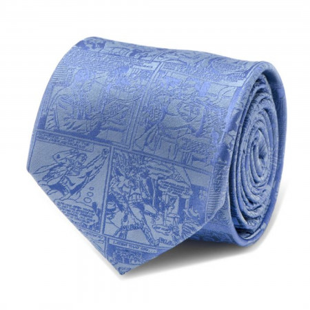 Superman Comic Blue Mens Tie