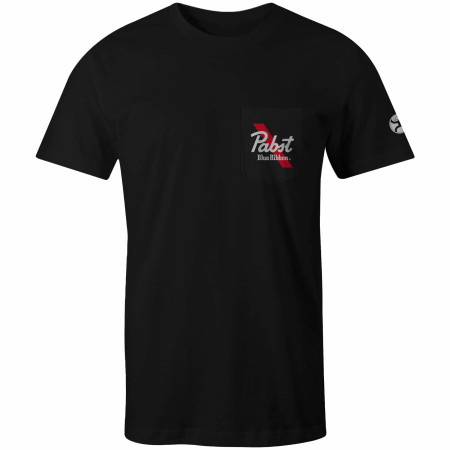Pabst Blue Ribbon Logo Text Front and Back Print T-Shirt