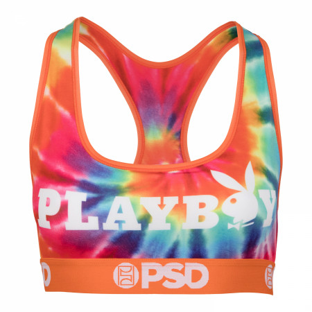 Playboy Classic Tie-Dye Rainbow PSD Sports Bra