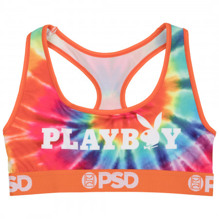 Playboy Classic Tie-Dye Rainbow PSD Sports Bra