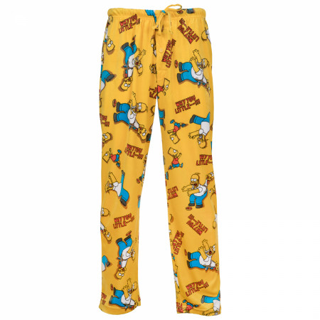 The Simpsons Homer and Bart Fleece Suede Sleep Pants