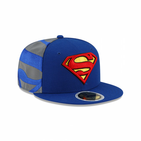 DC Comics Superman Side Panel Logo New Era 59Fifty Fitted Flat Bill Hat
