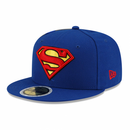 DC Comics Superman Side Panel Logo New Era 59Fifty Fitted Flat Bill Hat