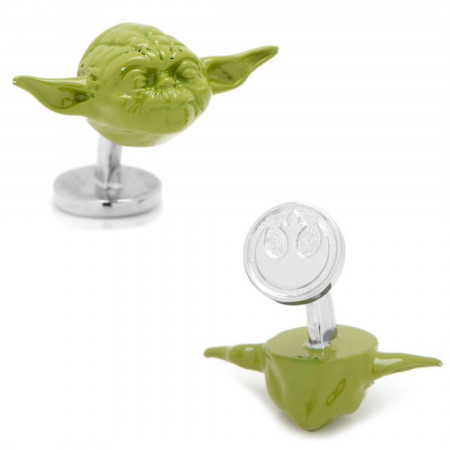 Star Wars 3D Green Yoda Head Cufflinks