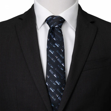 Star Wars Black Lightsaber Pattern Men's Neck Tie