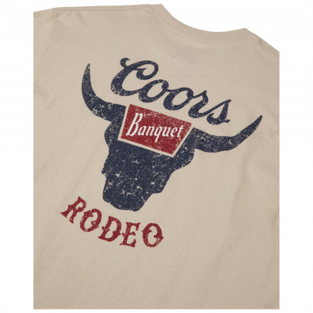 Coors Banquet Rodeo Logo Distressed Front and Back Natural T-Shirt