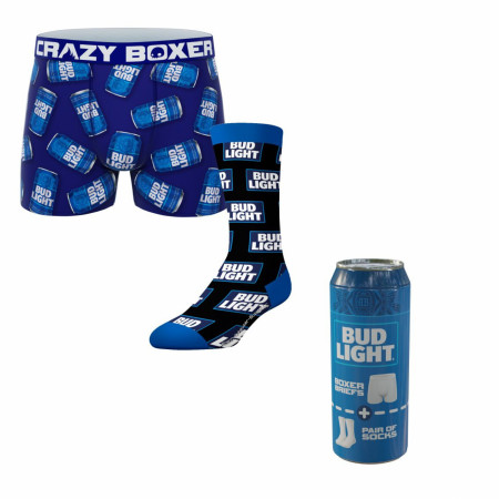 Crazy Boxers Bud Light Cans All Over Print Men's Boxer Briefs