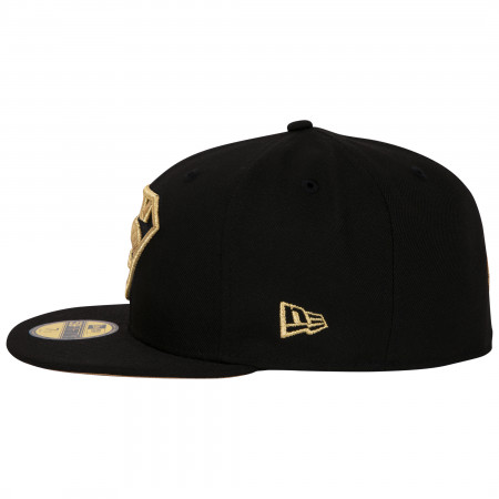 Superman Gold Logo Black Colorway New Era 59Fifty Fitted Hat