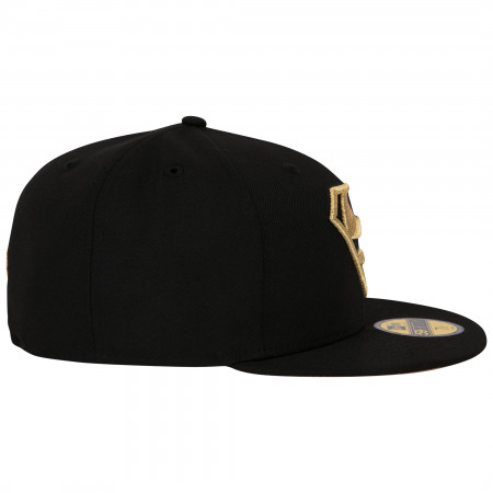 Superman Gold Logo Black Colorway New Era 59Fifty Fitted Hat